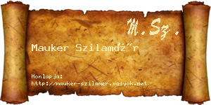 Mauker Szilamér névjegykártya